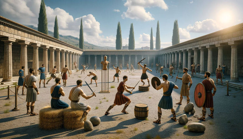 novice gladiators in training; Photo Source: UNRV.com, Photographer: Unknown