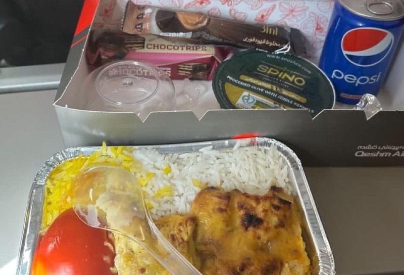 food on the airliner;  Photo source: Instagram 7air_ir; Photographer: Unknown:   