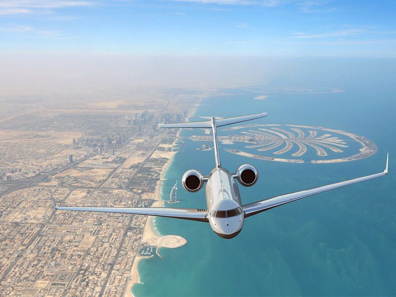 Airplane above the city of Dubai; Photo source: Barna website. Photographer: Unknown