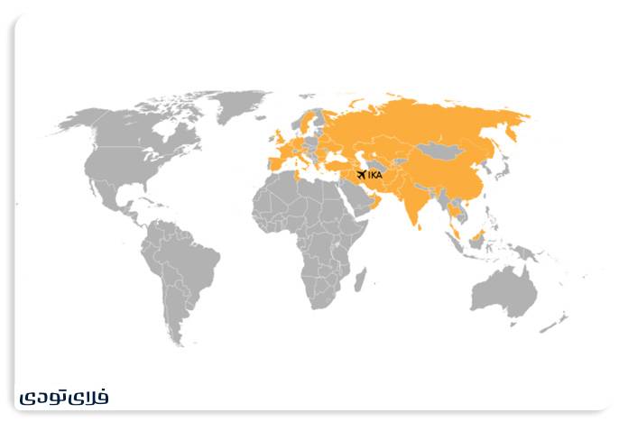 Flight routes of Imam Khomeini Airport