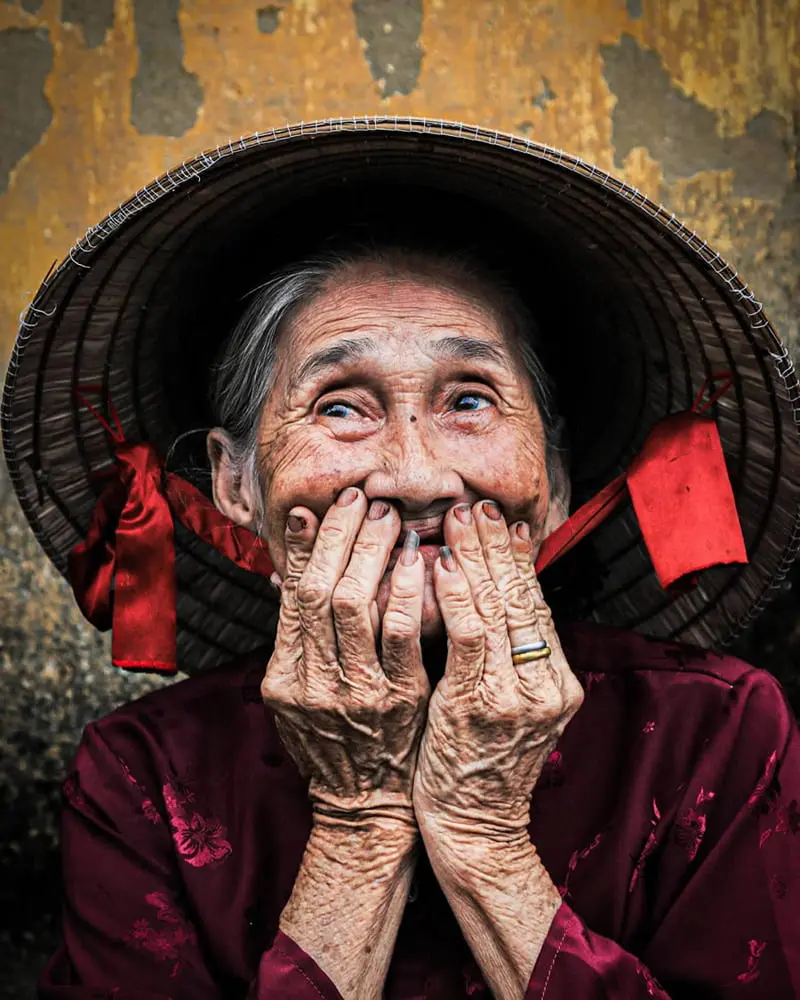 Indian smiling old woman