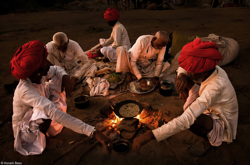 Indian men cooking