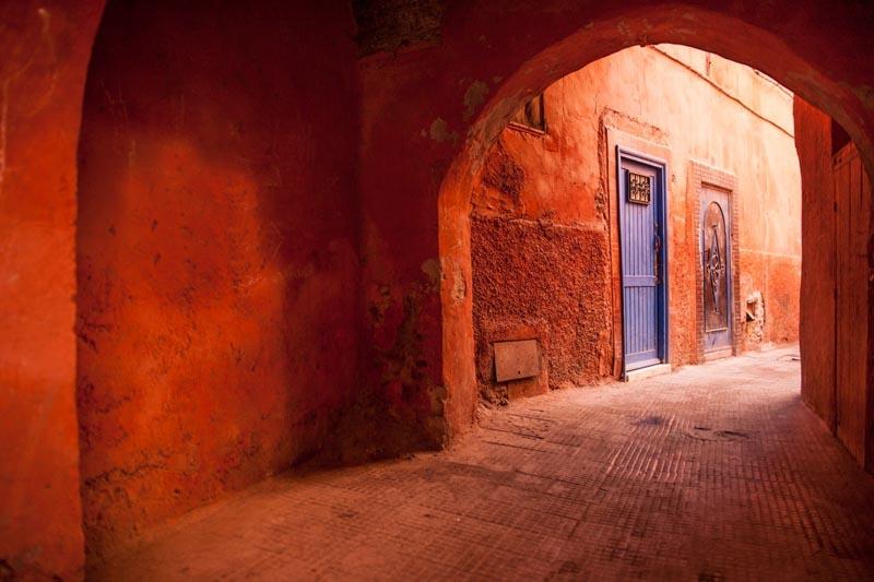 The old streets of the city of Morocco in Morocco