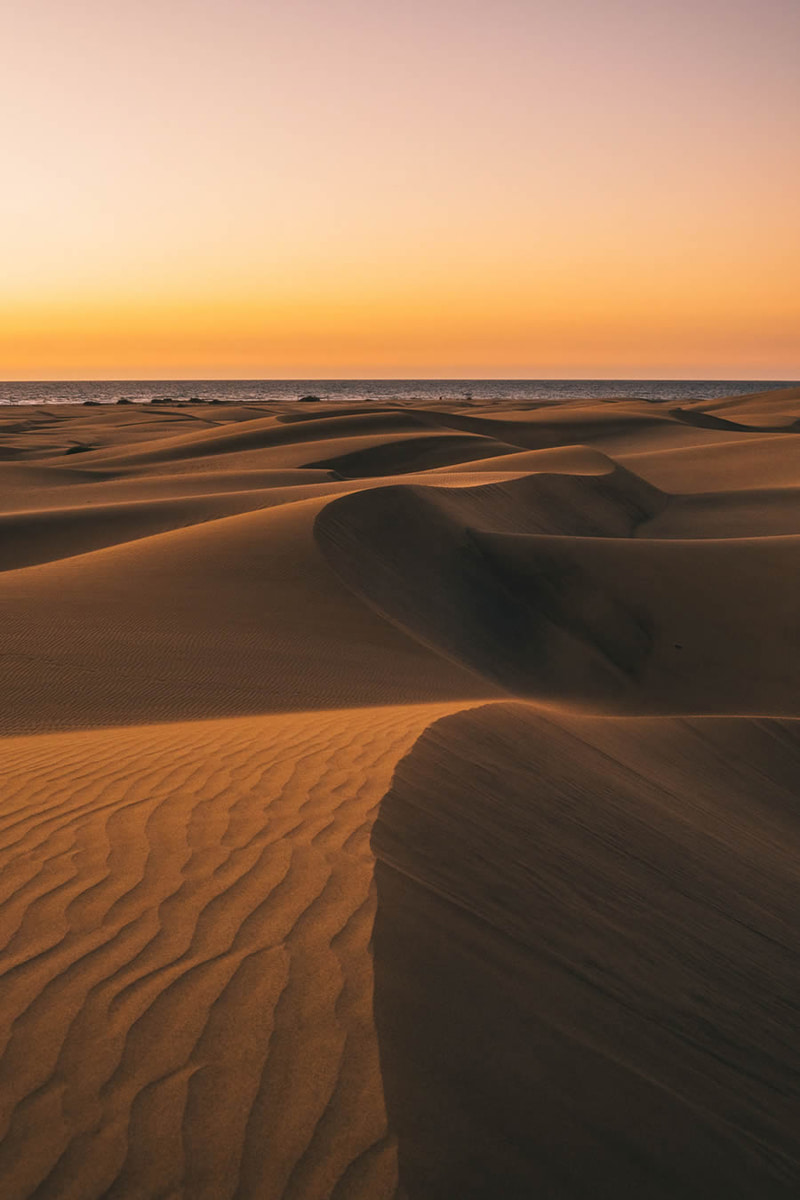 The horizon beyond the sand dunes of Spain