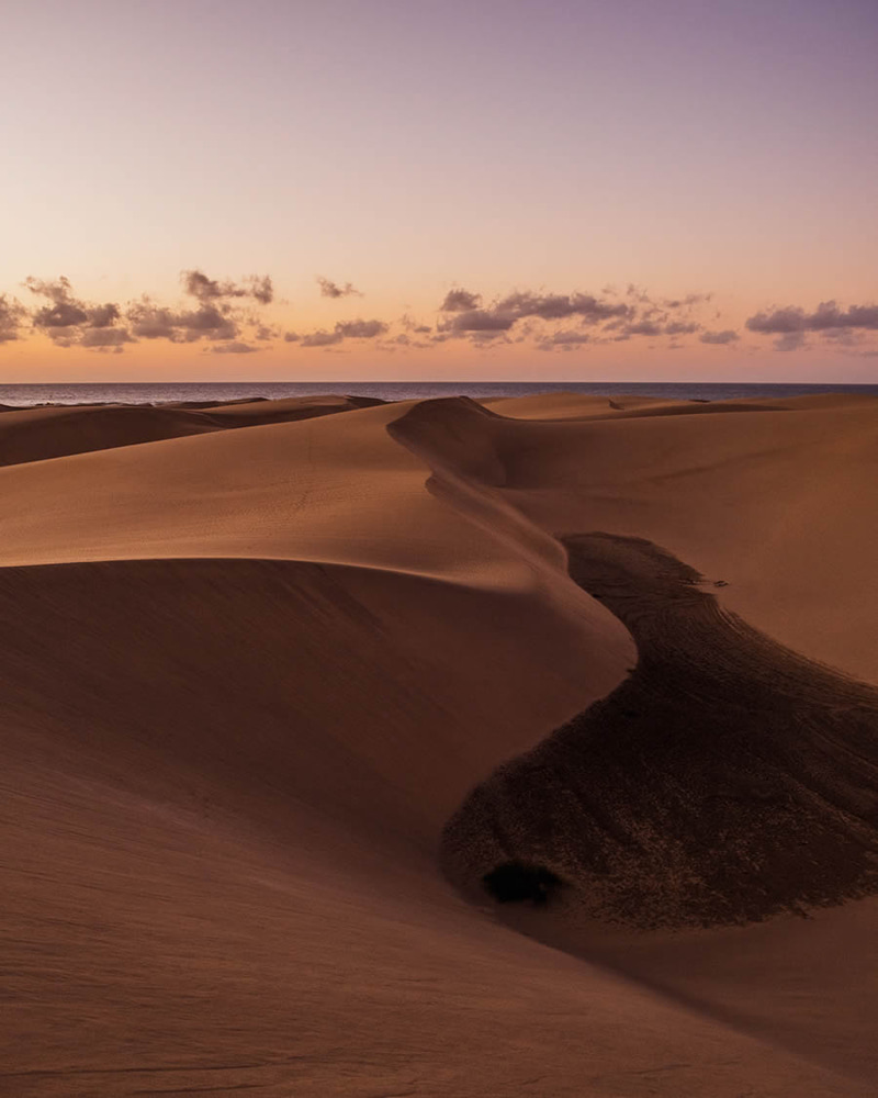Sand dunes across the beach in Spain