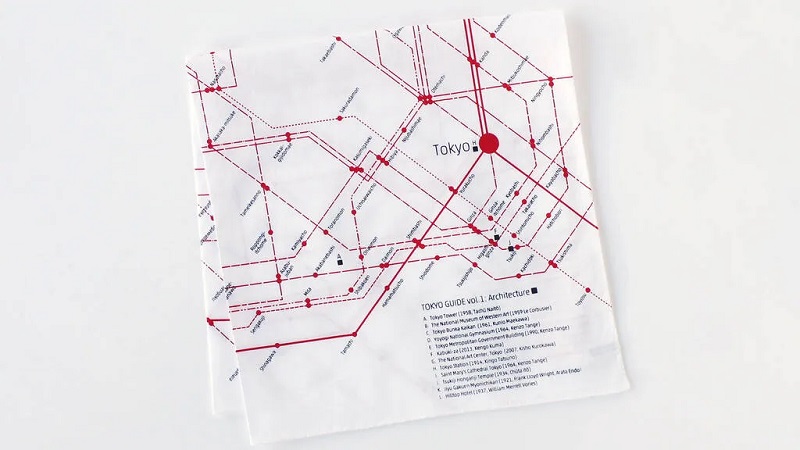 Tokyo subway map handkerchief, Japanese souvenir; Photo Source: www.timeout.com Photographer: Unknown
