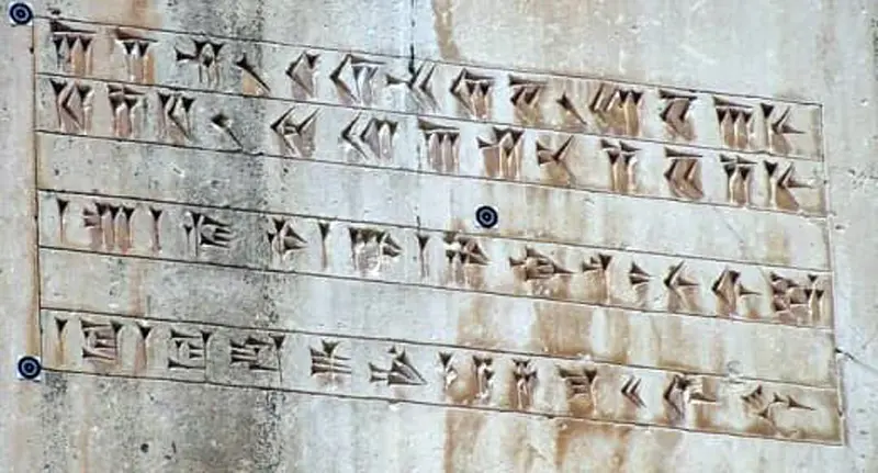 Cyrus inscription in Pasargad