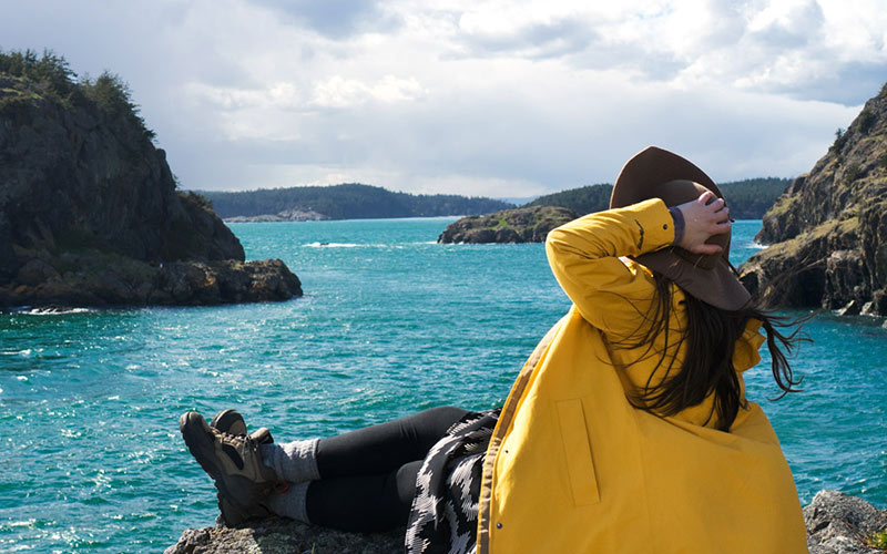 Female tourist on the beach
