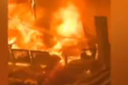 Terrible apocalyptic images of Palestinian refugees being burned alive