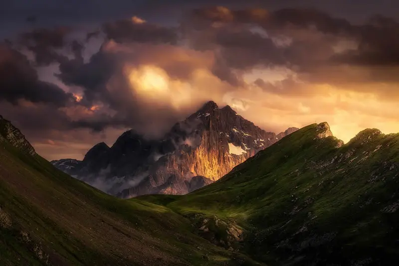 Sunset in the Alps