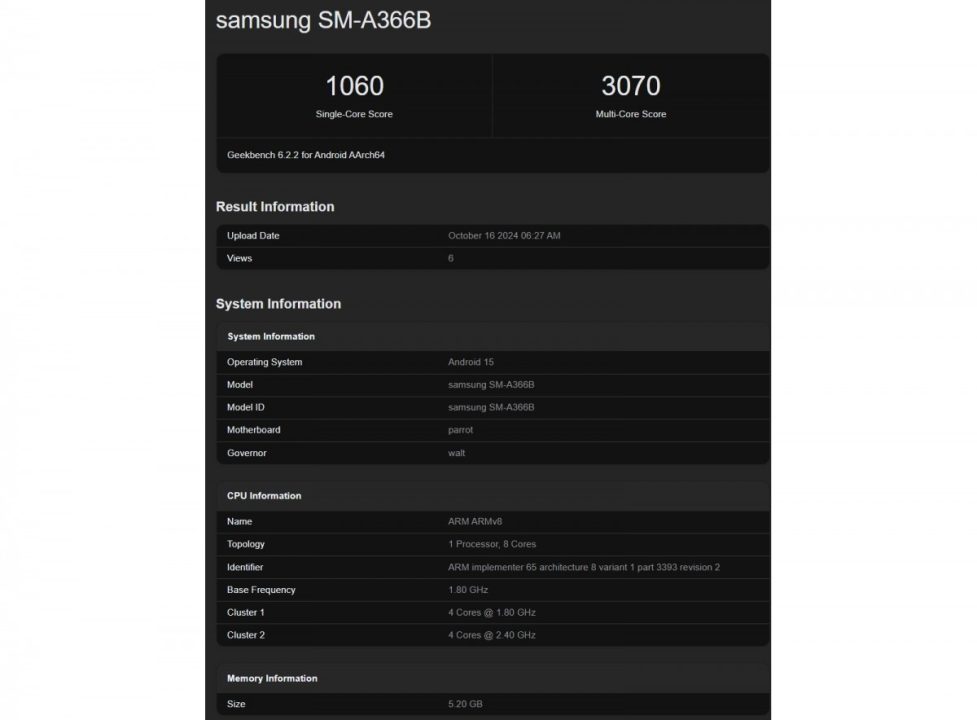 Galaxy A36 specifications
