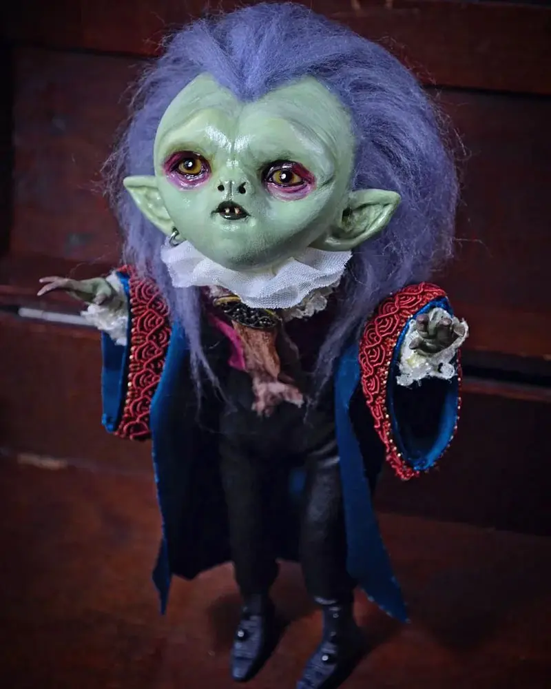 Halloween witch with purple hair