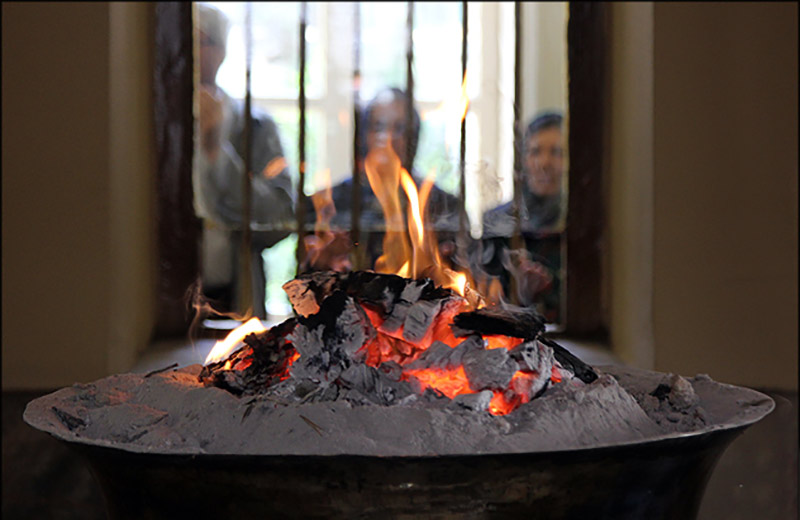 Fragrant wood fuel in the Azargan celebration fireplace