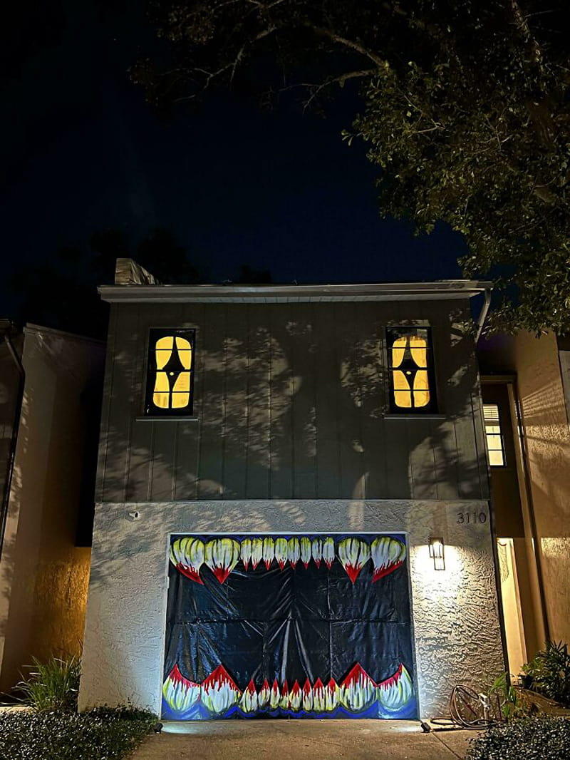 Halloween house at night