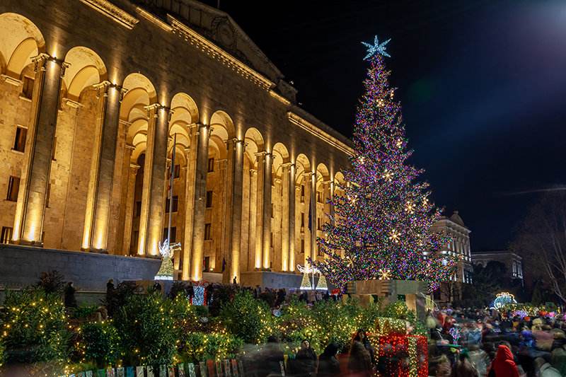 Christmas decorations in Tbilisi; Photo source American Friends of Georgia website. Unknown photographer