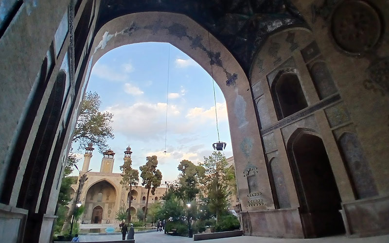 Sepahsalar mosque porch, photo source: Google Map, photographer: Behzad Handi