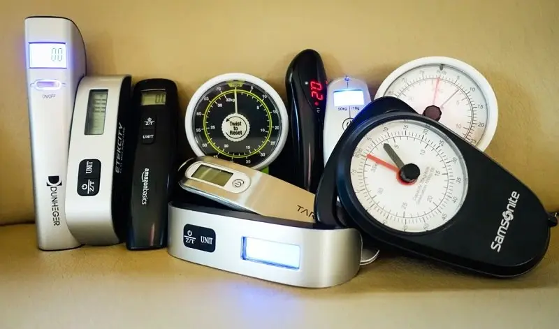 Types of luggage scales; Photo source: Reviewed.usatoday.com website. Photographer: Unknown