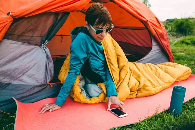 Using the mattress under the sleeping bag; Photo source: camping.org website. Photographer: Unknown
