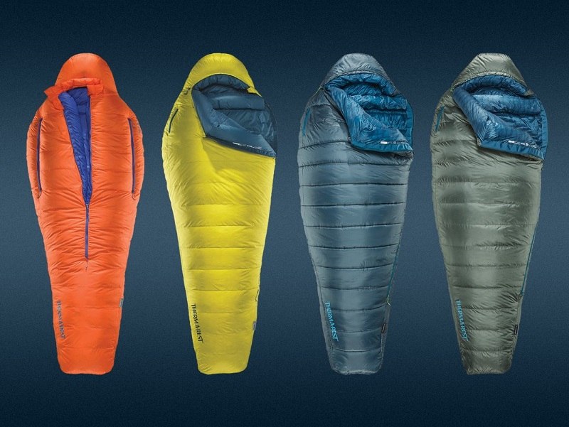 colorful sleeping bags; Photo source Thermarest.com website. Unknown photographer