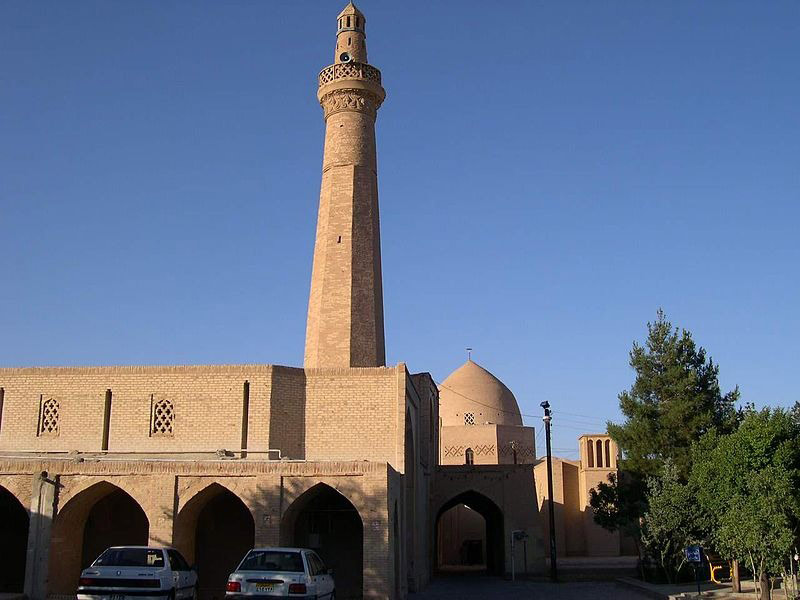 The dome and minaret of Nayin Mosque, photo source: Wikipedia, photographer: NAEINSUN