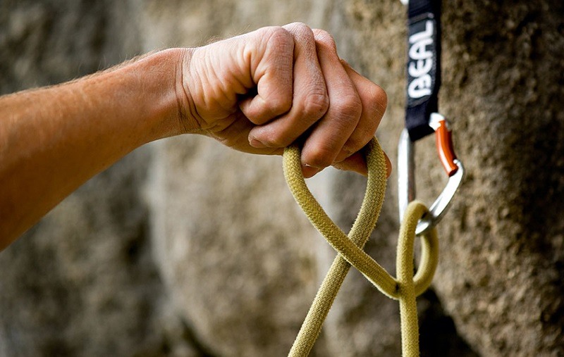 carabiner in climbing; Photo source of snowhawk.ir website. Unknown photographer