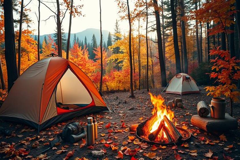 Tent campfire in autumn, photo source: tripjive, photographer: unknown