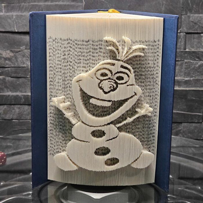 Olaf character book statue