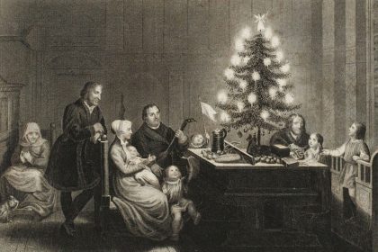old painting of Christmas tree; Photo source: recollections; Name of the photographer: unknown