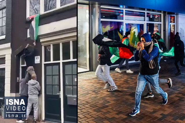 Video/ Israeli fans tore the Palestinian flag in the Netherlands