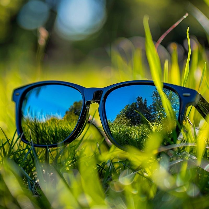 Black sunglasses in nature; Photo source: etsy.com website. Photographer: Unknown