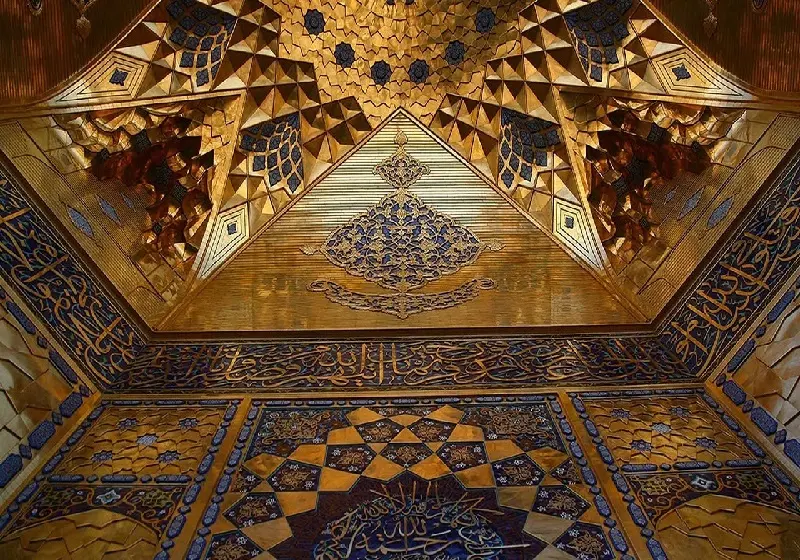 Gilded moqrans of the porch of Imam Reza shrine