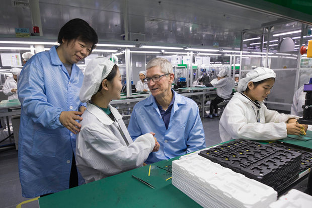 Production of Apple iPhone chips