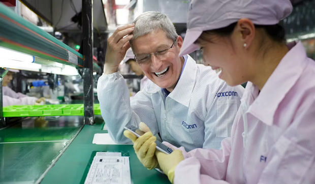 Production of Apple iPhone chips