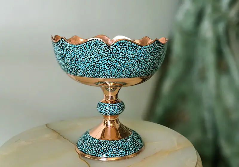 Kobe turquoise fruit bowl, photo source: honarsara.com; Photographer: Unknown