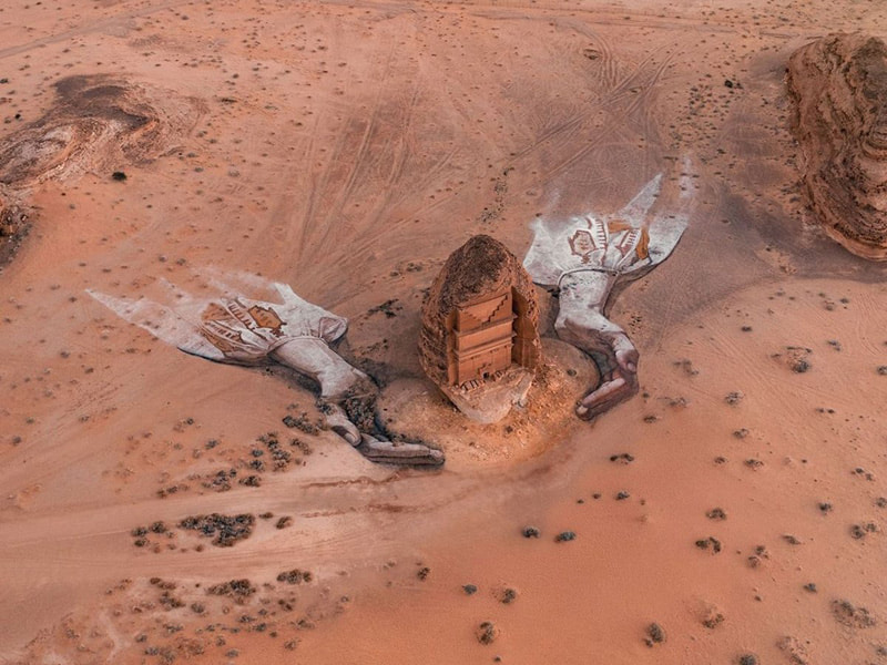 David Poppa's natural painting in the deserts of Arabia