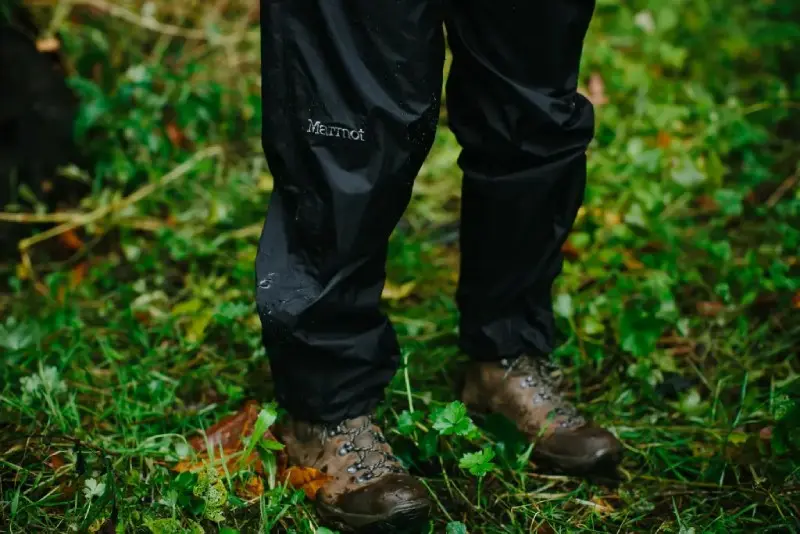 Marmot brand black rain pants. Source: finalsales.shop website; Photographer: Unknown