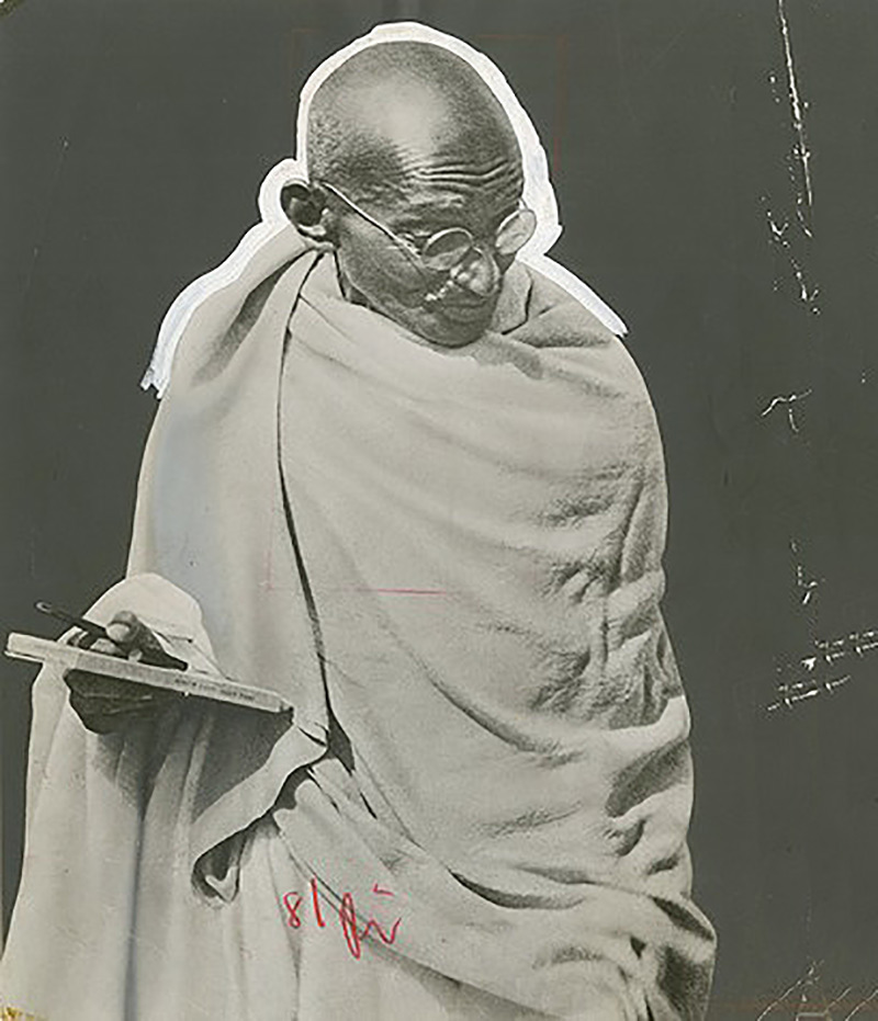 A portrait of Mahatma Gandhi published in the New York Times, 1946; Photographer: Unknown