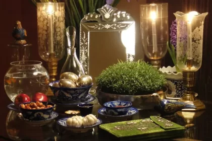 Haft Sin table in Nowruz; Photo source: techrasa.com website; Photographer: Unknown
