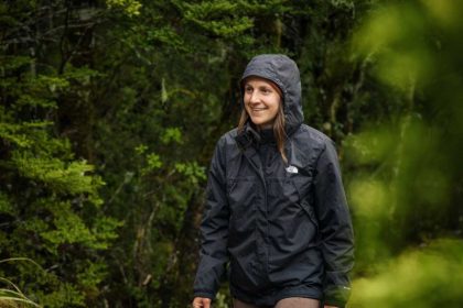 North Face women's waterproof jacket. Source: trackslesstravelled.com website; Photographer: Unknown