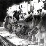 Historical photo of the Shah's women's party at Anis al-Dawlah's house