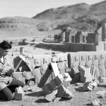 Historical photo of Achaemenid soldier in Persepolis