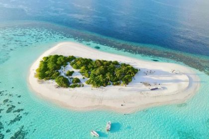 Aerial photo of one of the Maldivian islands; Photo Source: Forbes, Photographer: Unknown