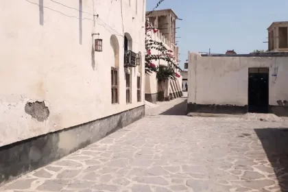 the white buildings of Bandar Kong; Photo source: Google Map; Photographer: Mustafa Parvin