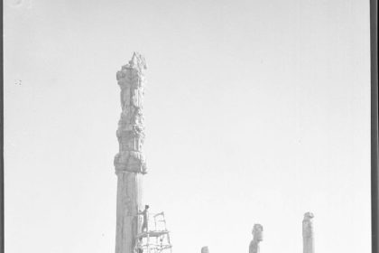 Historical photo of the restoration of Persepolis
