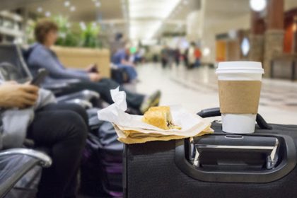 Drinks and food at the airport