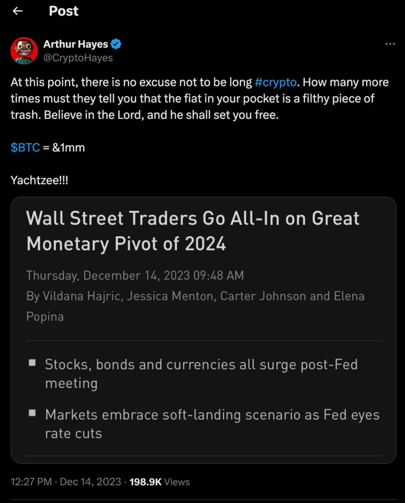 What will be the future of Bitcoin? Bitcoin price prediction from 2025 to 2050 Arthur Hayes' prediction of the future of Bitcoin