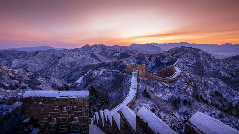 Snow wall of China in winter; Photo source: news.cgtn.com; Photographer: Unknown 