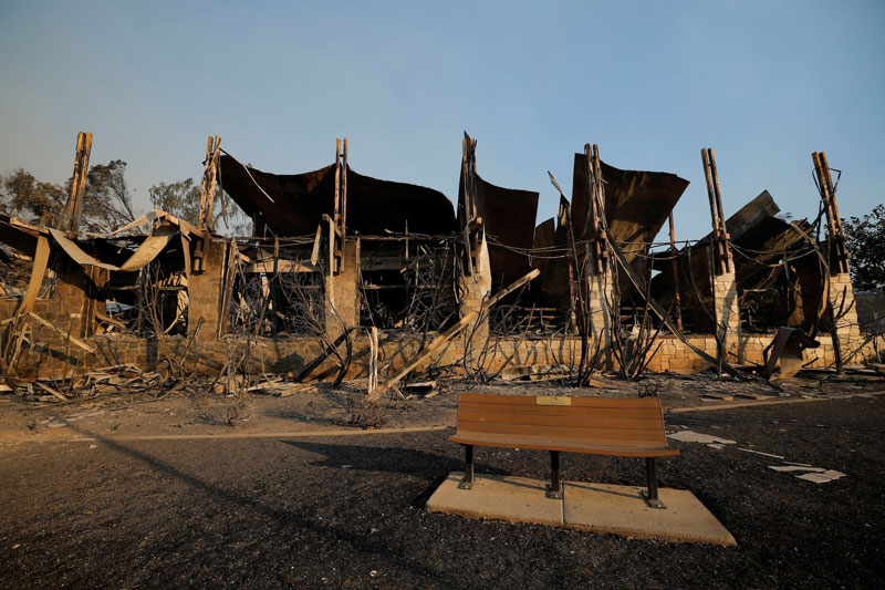 The burnt library after the Los Angeles fire; Photo source: Reuters; Photographer: Mike Blake