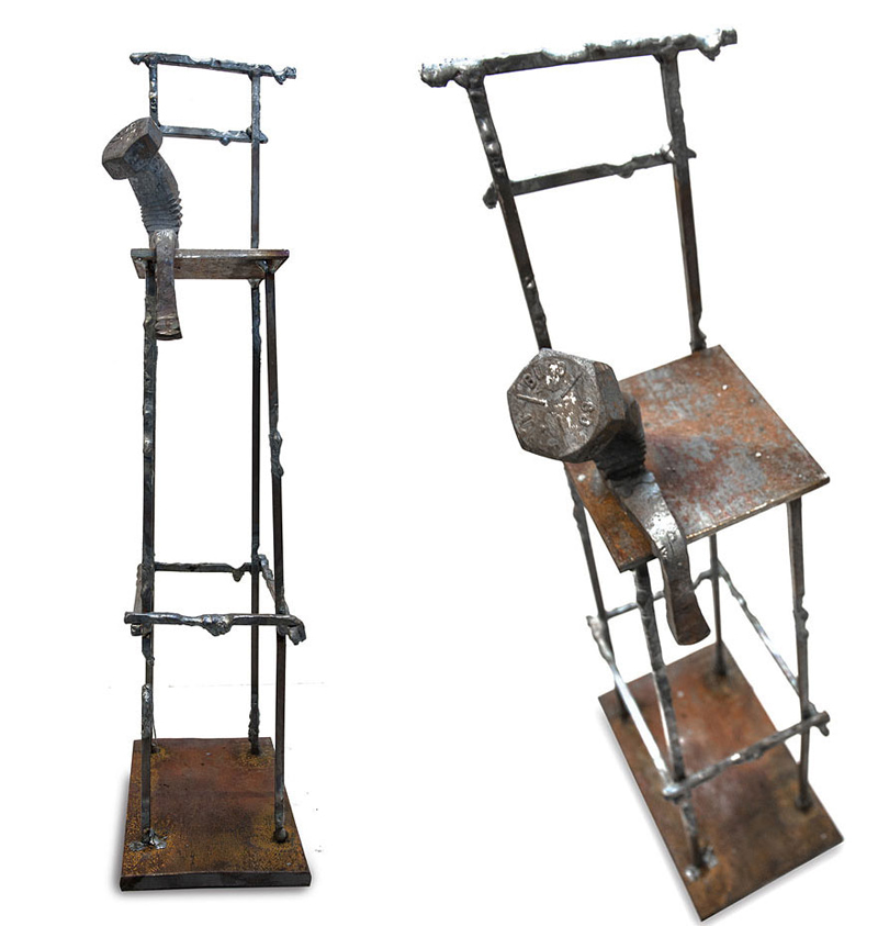 Nails sitting on a chair