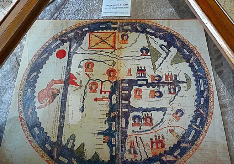 medieval world map; Source: Wikimedia; Photographer: Rita Willaert